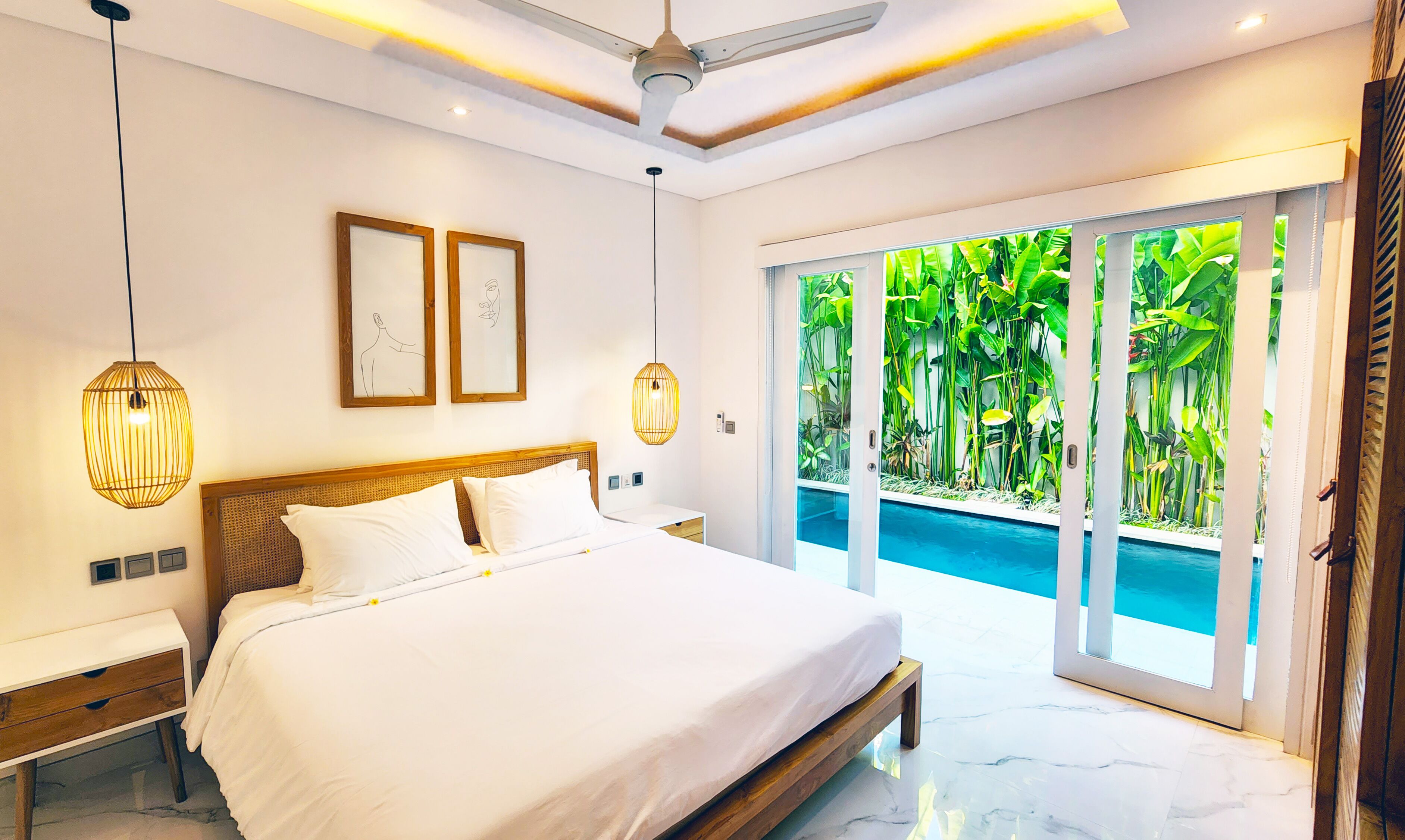 Luxury-Villa, 2 Schlafzimmer, eigener Pool | Zimmersafe, individuell dekoriert, individuell eingerichtet