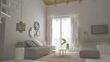 經典公寓 | 客廳 | 30 吋平面電視連有線電視頻道