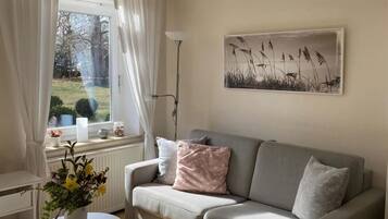 Smart-TV, Kamin, Tischtennisplatte, Stereoanlage