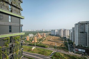 City-Apartment, 2 Schlafzimmer, Stadtblick | Blick vom Balkon