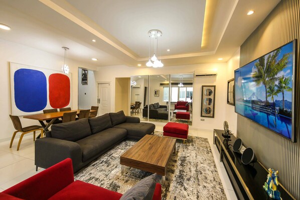 50-inch Smart TV with cable channels