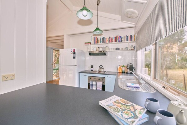 Fridge, coffee/tea maker, highchair, cookware/dishes/utensils - The Hideaway - Aireys Inlet (Aireys Inlet)