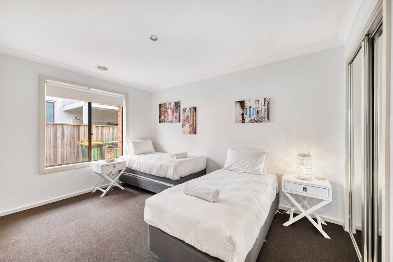 4 bedrooms, desk, iron/ironing board, travel cot