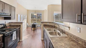 Fridge, dining tables