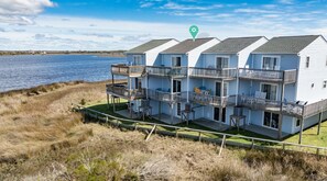 Exterior - Waterfront Sound Views | Sunset Deck, Pool & Beach Access | North Topsail (North Topsail Beach)