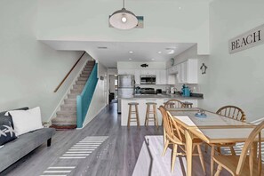 Fridge, microwave, oven, stovetop - Waterfront Sound Views | Sunset Deck, Pool & Beach Access | North Topsail (North Topsail Beach)