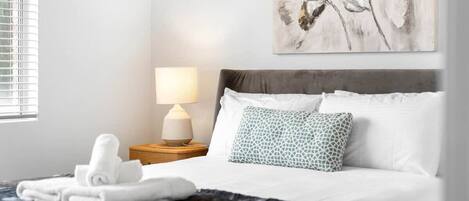 2 bedrooms, iron/ironing board, travel crib, WiFi