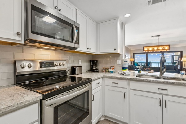 Ocean Views from Your Fully Equipped Kitchen