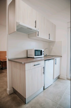 Standard-Studio, 1 Doppelbett und Schlafsofa, Nichtraucher, Kochnische | Eigene Küche | Mini-Kühlschrank, Mikrowelle, Herdplatte, Toaster