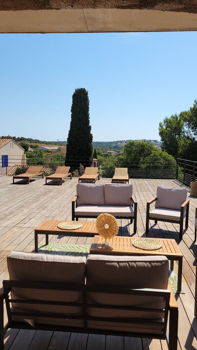 Leucate, exceptional sea view villa! Charming villa 10 people with swimming pool