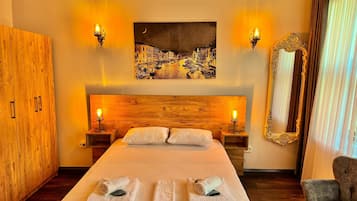 Premium bedding, minibar, desk, laptop workspace