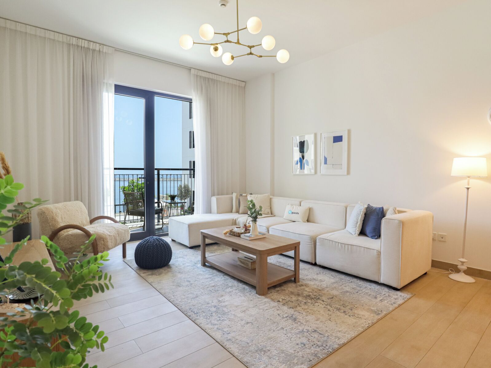 Comfort Apartment | Living area | 55-inch Smart TV with cable channels, Netflix, streaming services