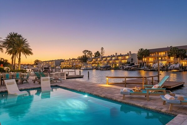 Pool - Coastal home heated pool, golf cart, kayaks, dock (Indian Rocks Beach)