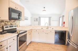Microwave, oven, stovetop, dishwasher