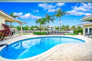 Outdoor pool, a heated pool