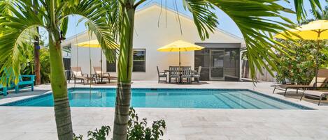 Outdoor pool, a heated pool