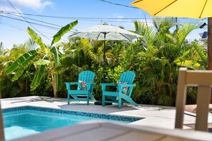 Outdoor pool, a heated pool - Sunny Sanctuary w/ Pool - 5 min to Beach! (Naples)