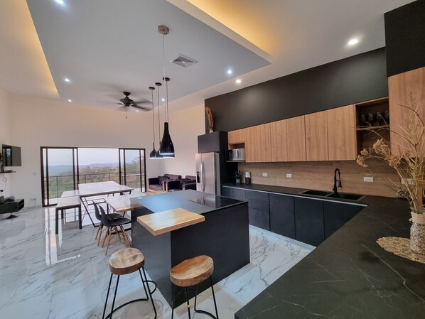 Luxury House, Ocean View | Private kitchen | Full-size fridge, microwave, dishwasher, toaster