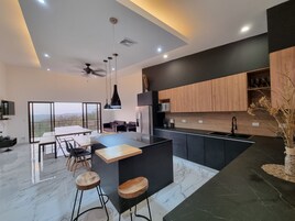 Luxury House, Ocean View | Private kitchen | Full-size fridge, microwave, dishwasher, toaster