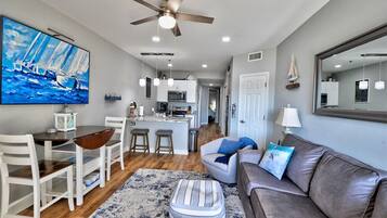 Smart TV, books, stereo