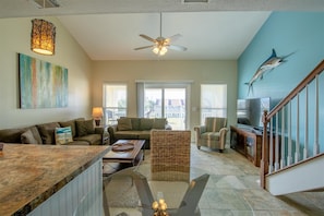 Condo, Multiple Beds (9G, Tan Lines & Good Times) | Living area | TV, stereo - 9 G, Two Bedroom Condo (Destin)