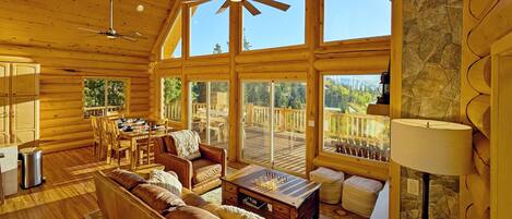 Smart TV, fireplace, ping pong