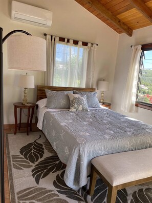 1 bedroom, desk, iron/ironing board, travel cot