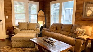 Smart TV, books, music library, stereo