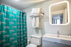 Shower, hair dryer, towels - The Orleans Floor 3 Private rooftop deck! (Chicago)