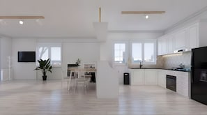 Fridge, oven, stovetop, dishwasher