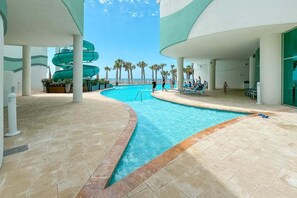 Indoor pool, a heated pool - LUXURY BEACHFRONT CONDO, PRIVATE HOT TUB ON BALCONY, TURQUOISE 705C (Orange Beach)