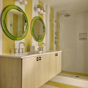 Shower, hair dryer, towels - NEW Wellness Focused Adult Only Boutique Hotel - Corner Suite w Gas Fireplace (Rodanthe)
