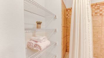 Hair dryer, towels