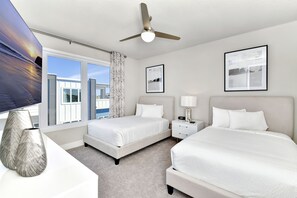 5 bedrooms, iron/ironing board, internet, bed sheets