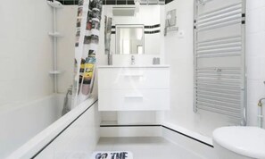 Eco-friendly toiletries, hair dryer, towels, soap