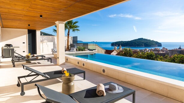 Terrace/patio - Majestic Villa Lidija w/ private infinity pool and sea view  (Dubrovnik)