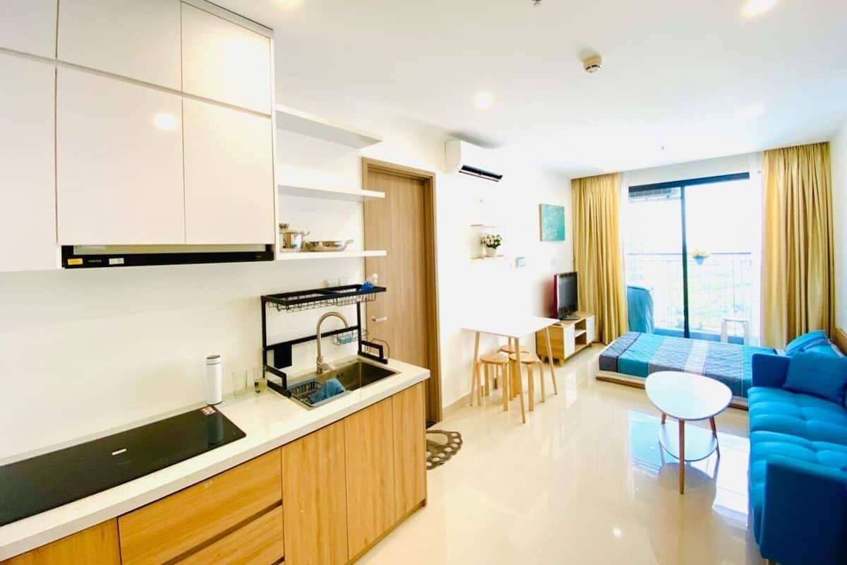 Appartement de base, 1 chambre, cuisinette | Fer et planche à repasser, accès au Wi-Fi (inclus), literie fournie