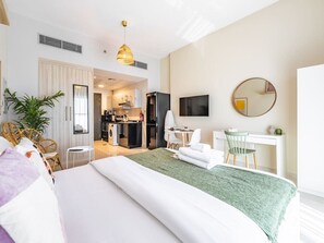 1 soverom, strykejern/-brett, wi-fi og sengetøy