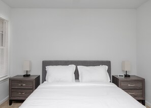 2 bedrooms, desk, iron/ironing board, travel crib