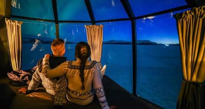 Room in Lodge - Peace & Quiet Hotel Floating Glass Room for 2 Guests Experience Northern Lights