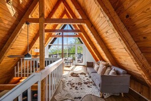 TV, fireplace - Charming A-Frame Cabin w Hot Tub & Mountain Views (Gatlinburg)