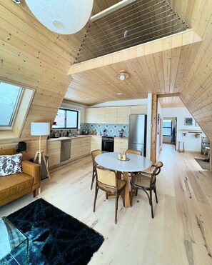 Interior - Stylish Nordic A-frame in Downtown Victor (Victor)