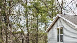 A house with a porch, surrounded by trees. - The Nest · Hot Tub, Forest Views & Soaking Tub (Berkeley Springs)