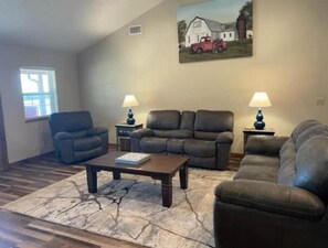 Smart TV, DVD player, books, video library