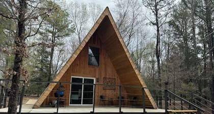 Coyote Creek A-Frame Cabin with Firepit, Nature Trail, Games, Outside Activities