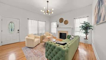 TV, fireplace, offices