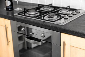 Fridge, microwave, oven, toaster