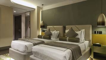 Deluxe kamer, 1 twee- of 2 eenpersoonsbedden | Lakens van Egyptisch katoen, luxe beddengoed