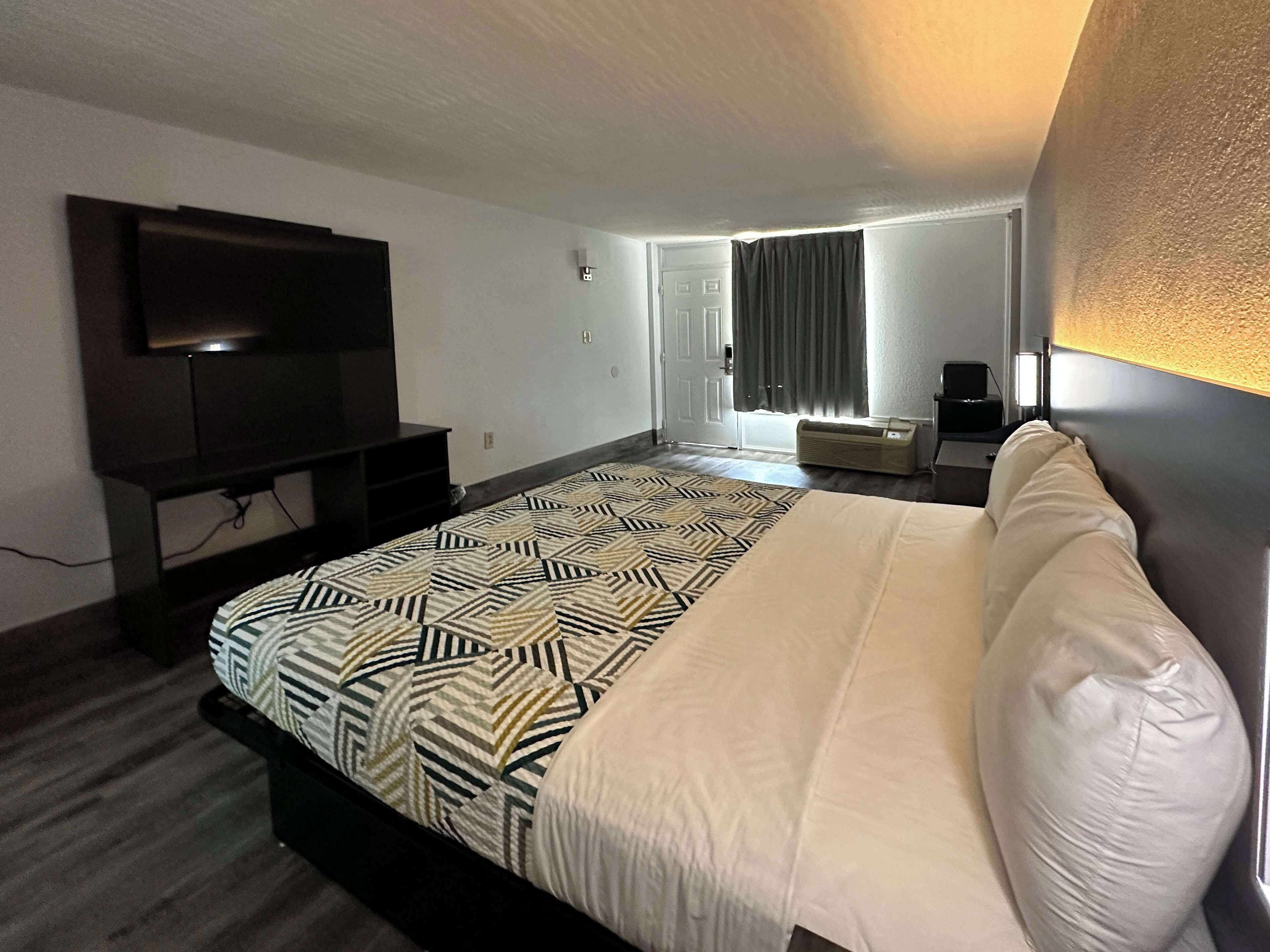 Desk, laptop workspace, blackout drapes, WiFi (free)