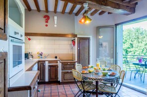 Dining - Charming 'Le Gite De La Tour' with Private Terrace, Garden, and Wi-Fi (Bressieux)